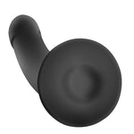 Men Women Silicone Beginner Strap On Harness Dildo Curved Smooth Anus Butt Vagina G-Spot Plug Suction Cup Sex Toy Flare End Penis Wearable Couple Pegging Willy Lesbian Size L