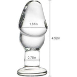 Glass Dildo Pleasure Wand Penis Crystal Anal Butt Plug For Men Women Transparent