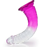 Soft Realistic Mini Dildo Vaginal Anal Stimulation Adult Sex Toys With Powerful Suction Cups, Purplegradient G-Spot Penis Suitable For Bed Games Female Pleasure (Medium)