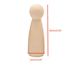20 Pcs Unfinished Wooden Peg Dolls, 65mm Boy & Girl Figures for DIY Crafts
