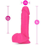 Neo Dual Density Realistic 8 Inch Long Dildo | Suction Cup Base For Hands-Free | Strap-On Harness Compatible | Soft, Firm, & Flexible Adult Sex Toy For Women & Couples - Neon Pink