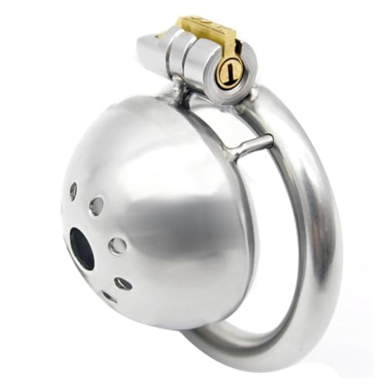 Chastity Device Cock Cage Stainless Steel Chastity Cage With Key Small 3D Penis Cage Porous & Breathable Bondage Cock Cage Adult Sex Toys For Male (40Mm)
