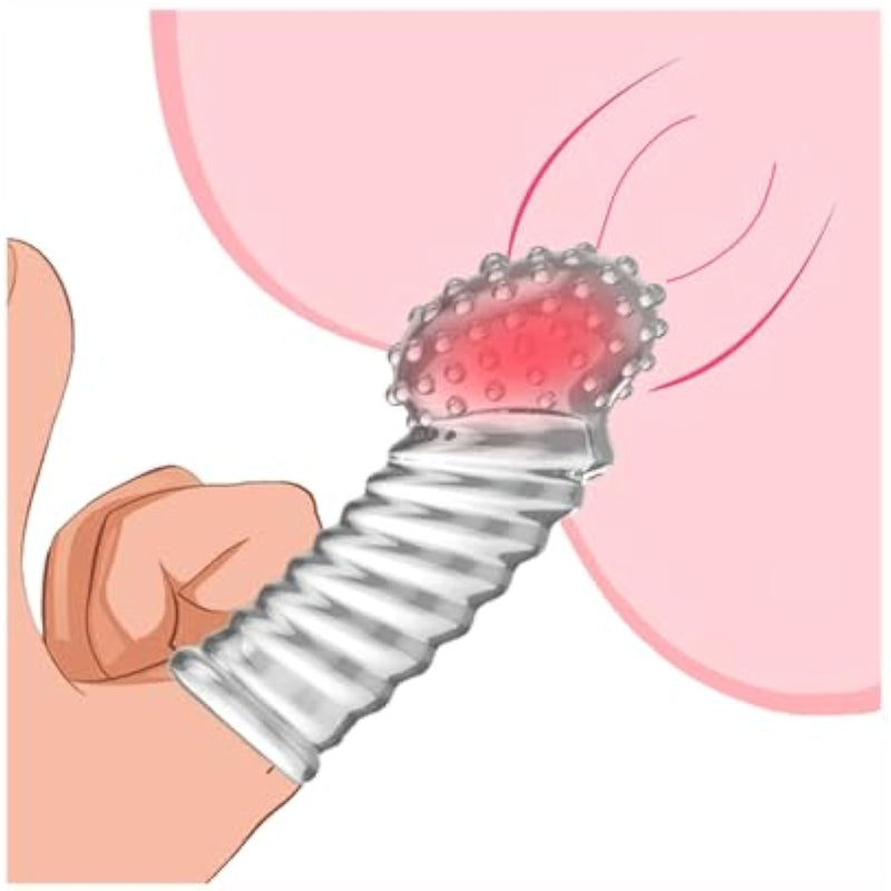 Reusable Finger Sleeve No Vibrator G-Spot Massage Clitoris Stimulation Women Sex Toy Finger Vibrator Attachment Women Masturbator Vagina Anal Sex Toys For Couples Sm Flirting Finger Sex Toys