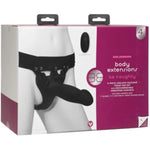 Doc Johnson Body Extensions - BE Naughty - Hollow Strap-On System - Remote Operated Vibrating Silicone Harness with Elastic Waist Band and 3 Hollow Dildos