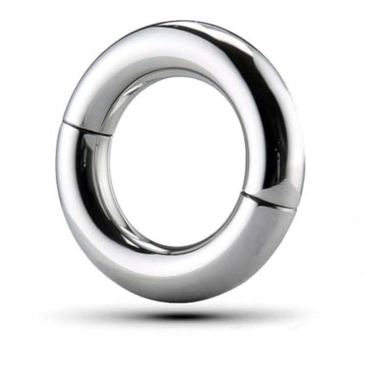 Stainless Steel Male Penis Ring with Half Magnet Pendant and Cock Ring Design for Adult Sex Toy