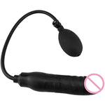 Silicone Adult Sex Toy Expand Inflatable Butt Anal Plug - Body-Safe Medical Grade Waterproof Butt Sex Toy For Male, Female And Beginners (Black Classic Style)-B