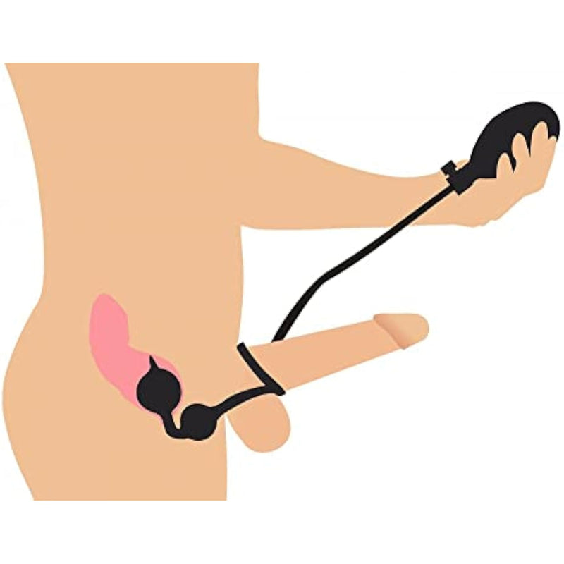 Devil'S Rattle Inflatable Silicone Plug W/Cock & Ball Ring
