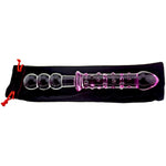 Double-Ended Crystal Dildos Glass Pleasure Wand Anal Plug - Pink Style Series (Style A)