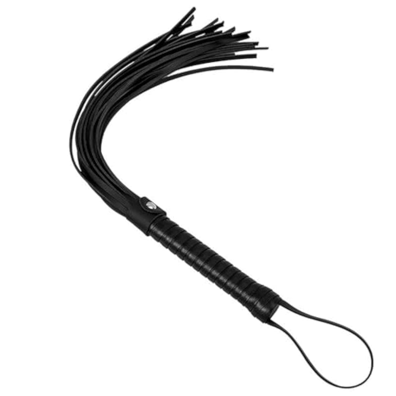 20 Inch Black Faux Leather Whip, Equestrian Horse Flogger Horse Riding Crop Whip, Spanking Flogger For Cosplay Bdsm Bedroom Play Adult Sex Toy For Couples Flirting Bondage Punish