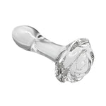 Rose Glass Anal Butt Plugs Sex Toys Crystal Anal Plugs With Rose Round Base Anal Expander Training Butt Plug Anal Sex Toy For Men Women Couples Beginners Clear Anal Trainer (Transparent, Xs)