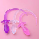 Dog Tail Anal Butt Plug - Anal Plug With Long Dog Tails Expander Plug Anal Sex Toy Anal Trainer For Women Gay Lesbian Couples (Pink)