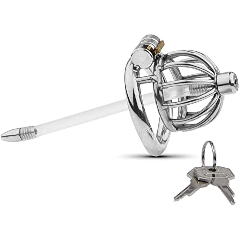 Chastity Cage Chasity Lock For Men With Silicone Tube Dark Design, Good Concealment, Penis Cages For Man,Couples Bondage Sm Sex Toys (45Mm/1.77In)