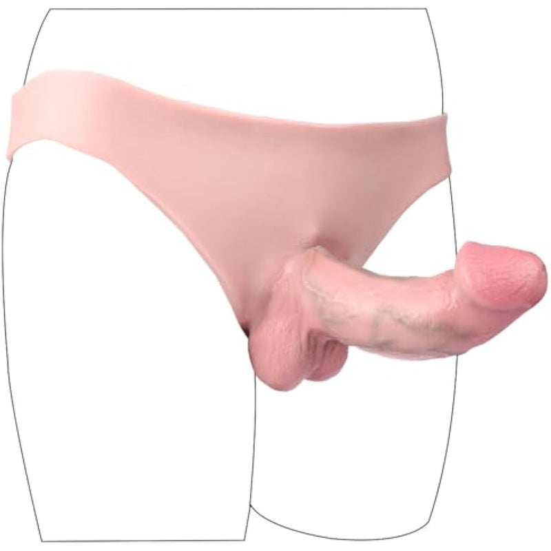 Elastic Soft Liquid Silicone Lifelike Realistic Dildo, Strap On Dildo Wearable Dildo Panties, Sex Toy For Men Couple, Hollow Penis Sleeve Enlager Extender, Universal Size Waterproof Flexible
