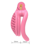 Men'S Breathable Honeycomb Cock Cage With 4 Rings And Concealed Locks, 3D Printed Mini Chastity Device Sex Toys Adult Product For Male Sm Bondage (Pink,Arc-Ring)