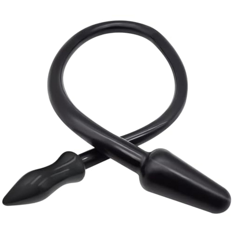 34.24 Inch Extral Long Anal Plug With Deep Double Heads Sm Whip Tpe Soft Flexible Sex Toy For Women Men Couple (Black)