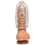Milker Masturbator Sleeve For Men & Couples. Extra Tight & Thick Ribbed Tunnel For Stimulation. Compatible With The Milker Pro Edition - Semi-Transparent
