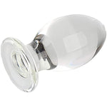 Huge Head Glass Butt Plug, Clear, Extra Large (5.5 Inches)