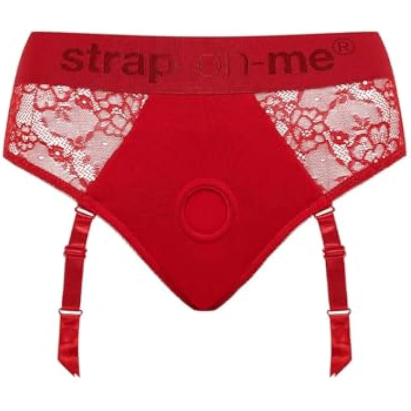 Harness Diva Red - Adult Sex Toys With Lace & Microfiber, Delicacy, Elegance, And Comfort. Ideal For Pegging Or Strap On Toys For Lesbians, Adjustable Strap & Stretchable
