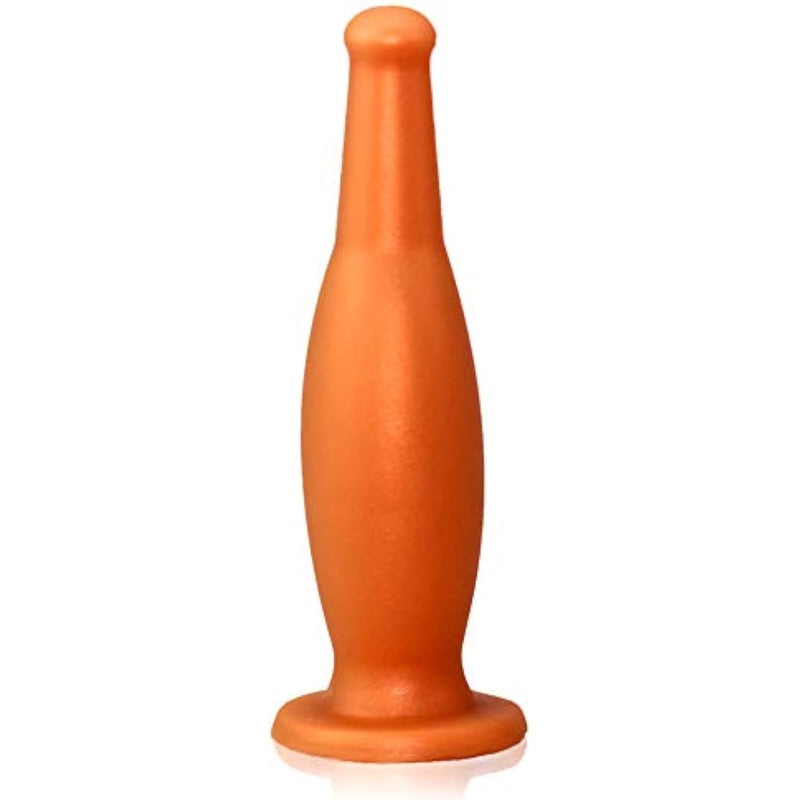 Liqiud Silicone Butt Plug, Ultra Soft Anal Plug Beer Bottle Shape P-Spot Stimulation Anus Dilator For Men Women (L)