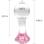 Pink Rose Glass Anal Butt Plug Trainer Crystal Anal Plug Anal Sex Toy Transparent Butt Plug Anal Toys For Men Women Lover Anal Expander Training Sex Toys Anus Dilator Dildo (L)