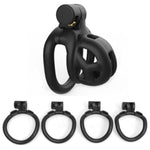 Male Chastity Device With 4 Rings Cock Cage, Lightweight Chastity Cage Body-Stainless Steel Penis Cage For Men Invisible Lock Adult Abstinence Penis Bondage Adult Sex Toy (A)