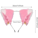 Fox Animal Costume Set Furry Ear Headband Fox Tail Bell Anal Plug-Animal Sexual Anus Bat Leather Choker