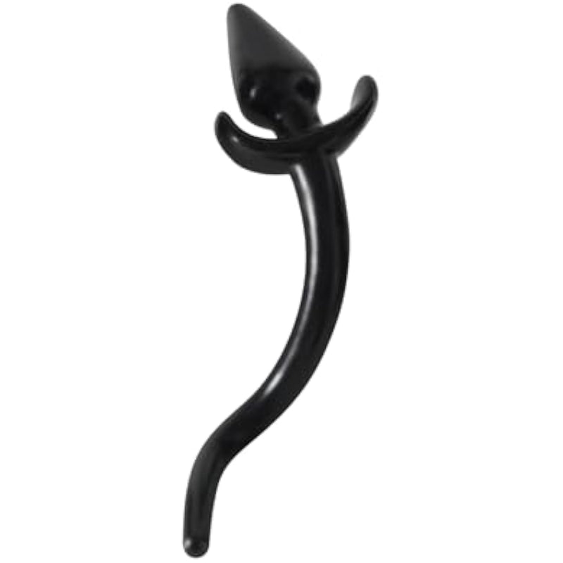 Anal Plug With Puppy Dog Tail, Anal Dilator Trainer Butt Plug Sex Toy For G-Spot Anal Clitoral Stimulation, Flexible Soft Prostate Massager Masturbator For Women Men Couple Cosplay Roleplay(9In,Black)