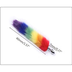 Fox Tail Anal Butt Plug Sex Adult Toys Flirting Tools For Couples Cosplay &Sm Role Play Gradient (Rainbow)