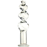 Crystal Glass Threaded Dildos With Realistic Penis Spiral G-Spot Anal Butt Plug,Thread Glass Anal Dildo Anal Plug Glass Anal Plug Hot & Cold Stimulate Anal Trainer Anal Toy For Men Women