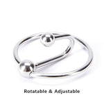 Stainless Steel Penis Cock Rings With Urethral Sounds Ball Male Erotic Penis Ring Adult Supplies (1.57 Inches)