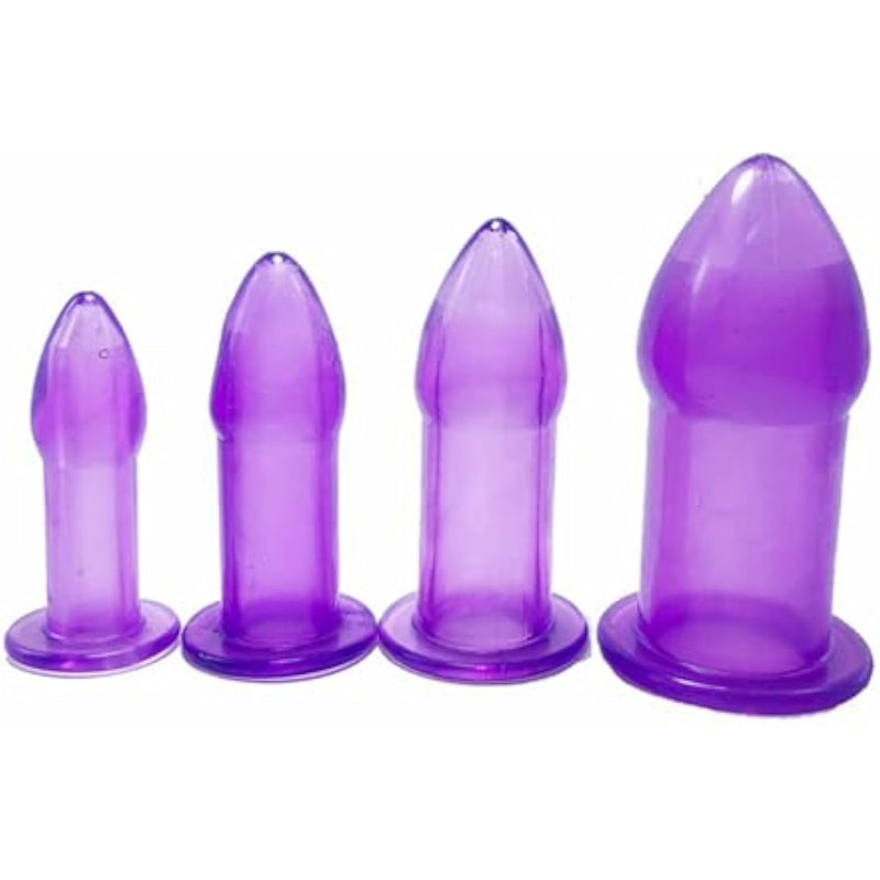 4 Piece Anal Trainer Set For Men Women Peep Transparent Butt Plug For Couple Graduated Butt Plugs For Beginners Training And Advance Play Flared Base For Stability, Perfect For Every Skill Level