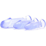 Doc Johnson Crystal Jellies - Starter Kit - For Graduated Anal Training - Ease Your Way Into Backdoor Pleasure -3 Penis Shaped Plugs - Clear