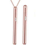 Flooseca Portable Metal Love Bullet Vibrator Necklace with Chain Massaging Nipple G-spot Waterproof Sex Toys for Adult Women 7 Frequency Strong Earthquake
