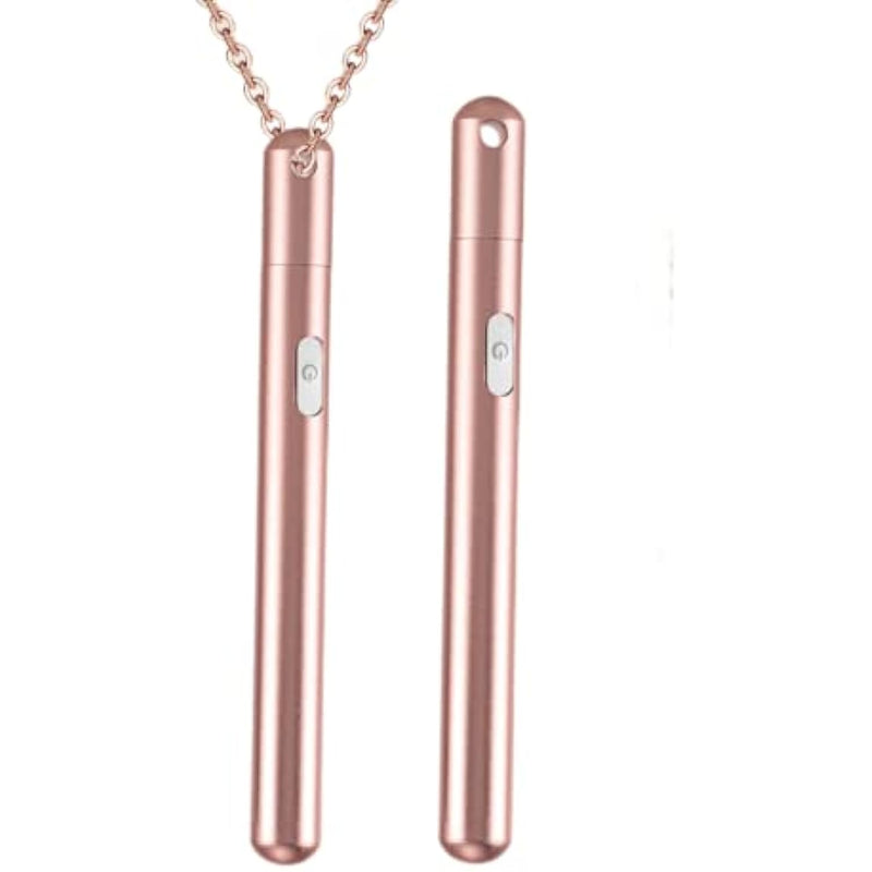 Flooseca Portable Metal Love Bullet Vibrator Necklace with Chain Massaging Nipple G-spot Waterproof Sex Toys for Adult Women 7 Frequency Strong Earthquake