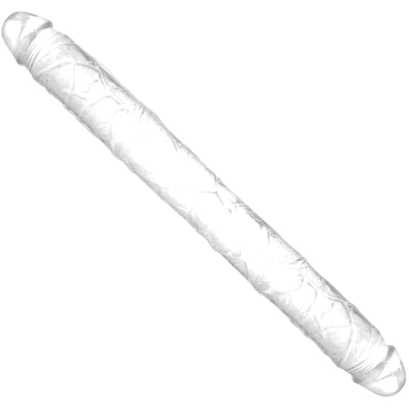 15 Inch Double Ended Dildo,Realistic Penis Flexible Double Dong Adult Sex Toys For Lesbian,Super Long Clear Jelly Dildos With Veins And Glans