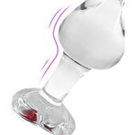 Glass Loving Heart Anal Butt Plug Crystal Anal Trainer Sex Toys With Diamond Transparent Butt Plug Anal Sex Toy For Women Men Beginners Anal Expander Training Anal Toy Anal Plug (M)