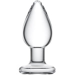 Glass Anal Butt Plug Glass Trainer With Large Base - Glass Ball 1.57 Inch Diameter Butt Plug - Clear Anal Toys G Spot Stimulation Prostate Massager For Men Women Beginner