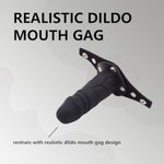 Bondage Hood Bdsm Gag Penis Bondage Gags & Muzzles Dildo Gag Mouth Leather Bondage Head Sex Harness Detachable Pu Fetish Silicone Open Mouth Penis Device For Men Women Couple