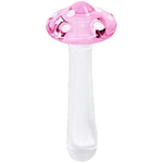 Anal Plug Butt Plugs Trainer, Smooth Glass Mushroom Pleasure Wand Dildos (Pink)