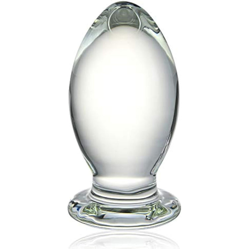 Huge Glass Anal Plug 5.31 X 2.63 Inch Bomb Butt Plug Trainer G-Spot Prostate Massager Sex Toy For Men Women Vaginal Anal Play, 24.41 Ounce, Clear