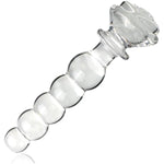Crystal Anal Bead Glass Butt Plug - Clear Glass Anal Plug With Gradual Large Anus Beads, Transparent Anal Dildo Butt Plug Vaginal Prostate Massage Stimulation Anal Sex Toy For Men Women Couple (L)