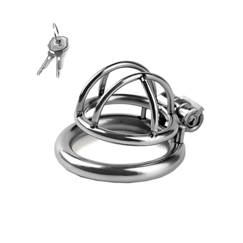 Male Chastity Cage Adult Sex Toys Metal Cock Cage With Invisible Lock And 2 Keys For Binding A Man'S Penis Skeletonized And Breathable Chasity Device Made Of Stainless Steel (1.77In,S)