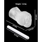3 In 1 Pocket Pussy Male Masturbator & Drying Stick&Waterproof Storage Bag, Double-Ended Male Sex Toy Mouth Tongue Textured Vagina & Tight Anus For Men Masturbation (Transparent)