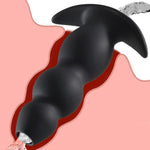 Hollow Anal Plug Silicone Huge Butt Plug Anal Sex Toys With Narrow Flared Base And 3 Beads Vagina Expander Anus Dilator Tunnel Plugs Anal Training Adult Sex Toy For Men Women Couples(Black