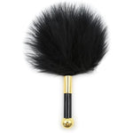 Sm Flirting Feather Tickler Feather Tickler Multi-Function Cosplay Feather Teaser Small Anal Plug Stainless Steel Butt Plug Skin Stimulator Black