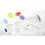 Glass Anal Beads - Crystal G-Spot Massage Dildo Anal Butt Plug Pleasure Wand Sex Toys For Couple Lover (Style 01), Clear