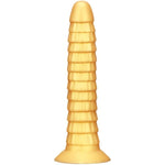 10.23 Inch Gold Color Anal Plug G Spot Dildo With Suction Cup Base, Reusable Prostate Massager With Textures Adult Sex Toy For Men Women