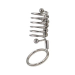 Penis Ring Stainless Steel Cock Ring For Men Stainless Steel Penis Rings With 8 Beads Cockringsfor Men (Large)