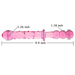 Double-Ended Crystal Dildos Glass Pleasure Wand Anal Plug - Pink Style Series (Style F)