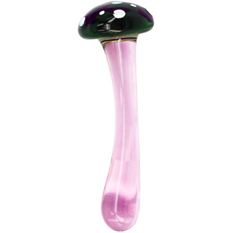 Anal Plug Butt Plugs Trainer, Smooth Glass Mushroom Pleasure Wand Dildos (Green)